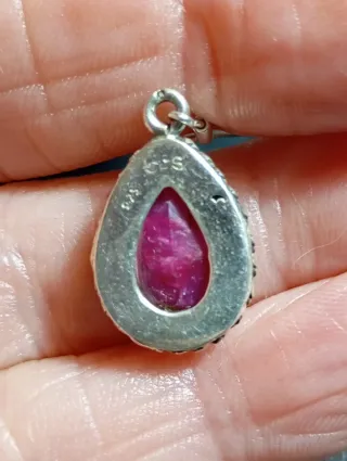 Pendientes Plata Ley rubí facetado