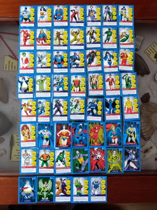 Colección completa 54 cartas superhéroes DC Comics