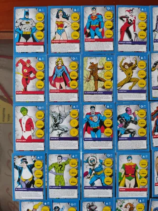 Colección completa 54 cartas superhéroes DC Comics