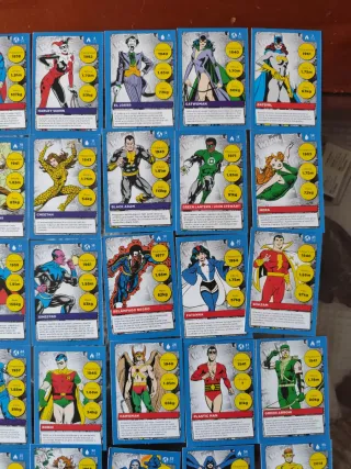 Colección completa 54 cartas superhéroes DC Comics