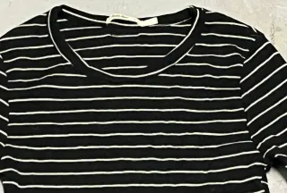 Vestido de rayas blanco y negro