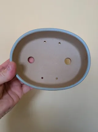 Maceta bonsai Yixing azul cerámica