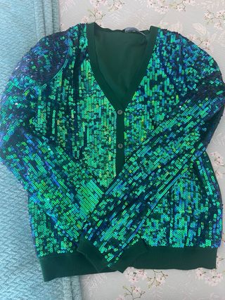 Twin Set Chaqueta Lentejuelas Azul Verde