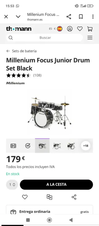 Batería Infantil Millenium focus junior drum set