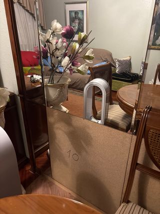 Espejo de pared madera y cristal