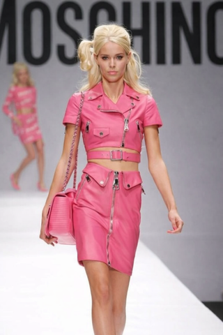 Moschino Couture cropped leather jacket in iconic