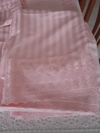 Lenzuola matrimoniali raso rosa con pizzo