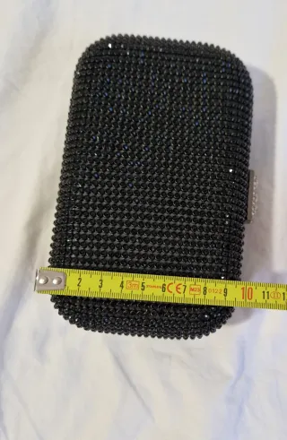 Bolso de fiesta negro con pedrería