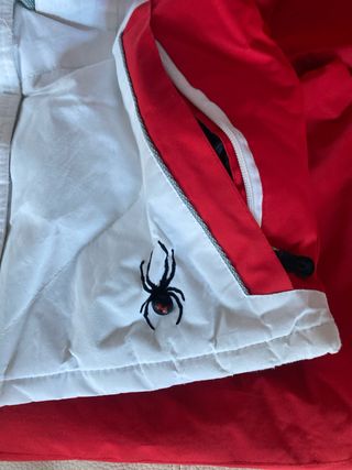 Traje de esquí Spyder mujer rojo y blanco