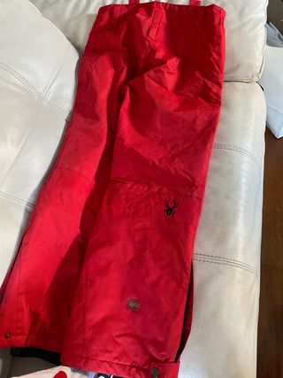 Traje de esquí Spyder mujer rojo y blanco