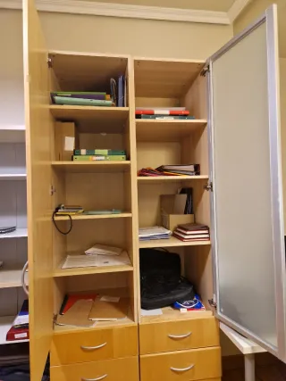 Armario madera y cristal 2 puertas