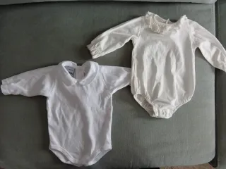 Conjunto 2 Bodies Manga Larga Bebé Blanco