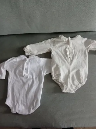 Conjunto 2 Bodies Manga Larga Bebé Blanco