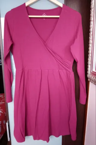 Vestido fucsia cruzado