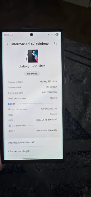Samsung S22 Ultra Nero