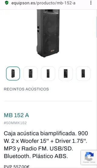 Caja acústica Mark Beam MB 152 A 900W