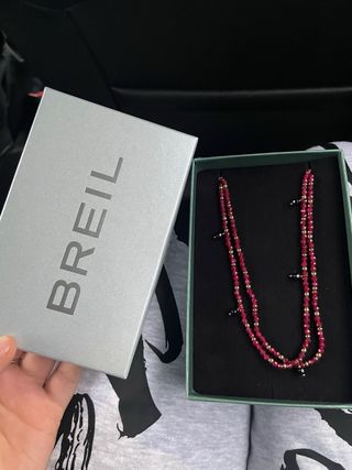Collana Breil perle rosse e oro