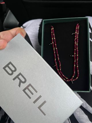 Collana Breil perle rosse e oro