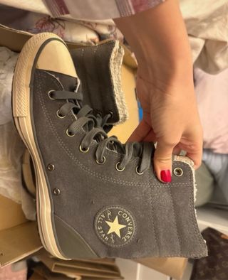 Converse gris botines forrados