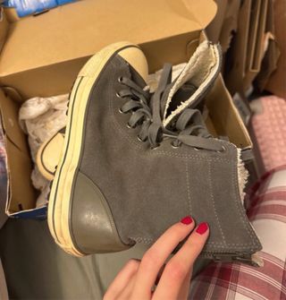 Converse gris botines forrados