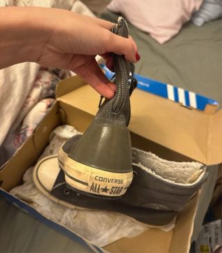 Converse gris botines forrados