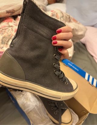 Converse gris botines forrados