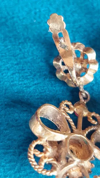 Pendientes plata Coral Dorado