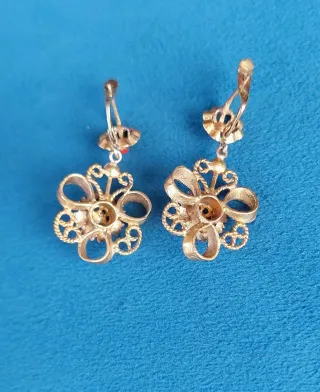 Pendientes plata Coral Dorado