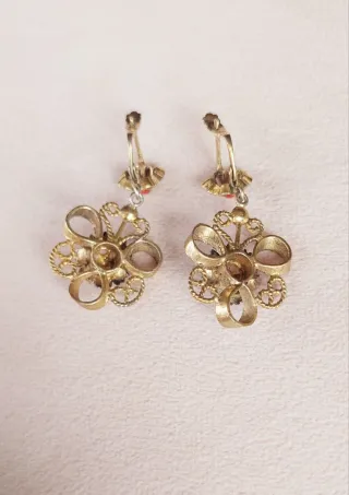 Pendientes plata Coral Dorado