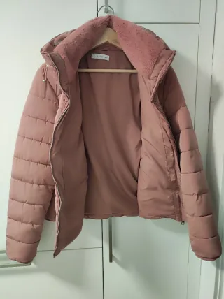 Cazadora plumífero rosa talla L