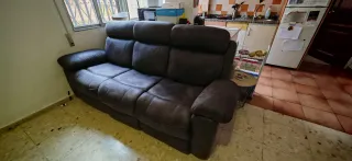 Sofá relax 3 plazas color marengo en garantia