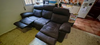 Sofá relax 3 plazas color marengo en garantia