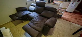 Sofá relax 3 plazas color marengo en garantia