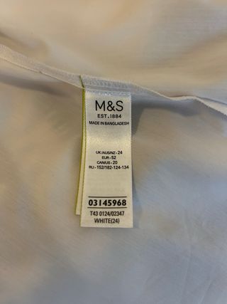 Camisa algodón blanco Marks & Spencer T. 52 t. 24