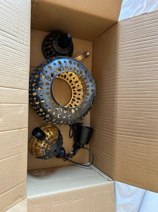 Lámpara de techo Calcuta negro/pan de oro