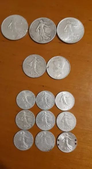 Lote de monedas antiguas francesas