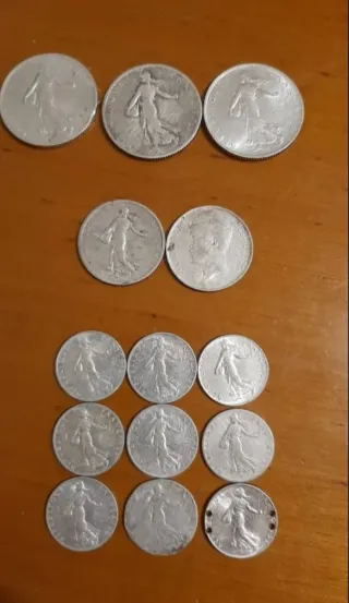 Lote de monedas antiguas francesas