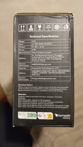 Mini Proiettore Portatile W13 Full HD 1080P