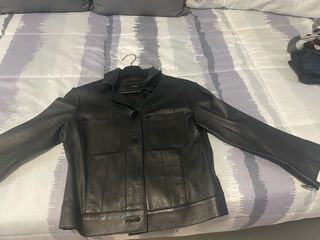 Sobrecamisa Uterqüe Piel Ovina Negra