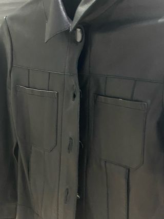 Sobrecamisa Uterqüe Piel Ovina Negra