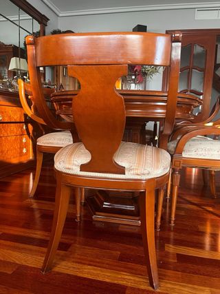 Conjunto mesa comedor y 6 sillas madera