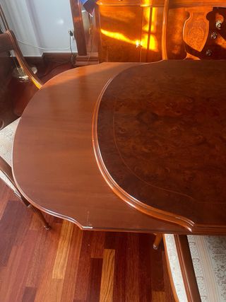 Conjunto mesa comedor y 6 sillas madera