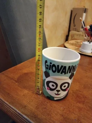 Bicchiere plastica Giovanni con panda