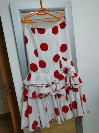 Falda Rociera Lunares Rojos