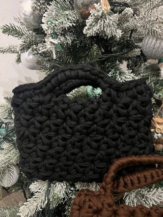 2 Borse uncinetto quella nera cotone 90%