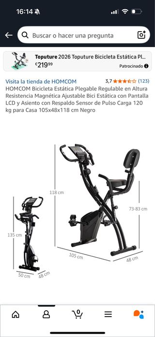 Bicicleta Estática Plegable