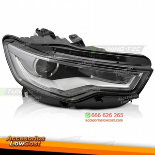 Faro derecho en color negro se adapta a AUDI A6 C