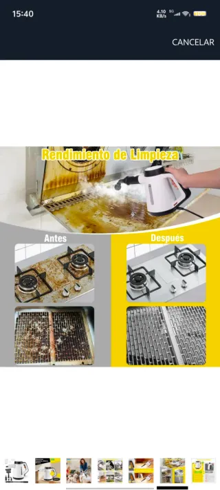 Limpiador Vapor Portátil Calefacción Instantánea