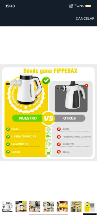 Limpiador Vapor Portátil Calefacción Instantánea