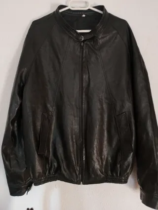 Chaqueta de Piel Negra Talla L-XL